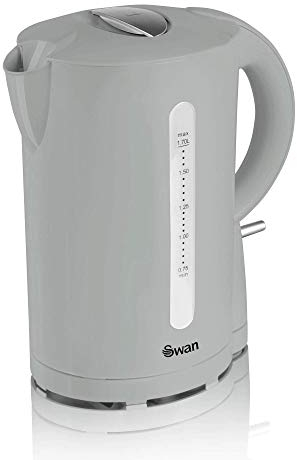 Swan SK18121GRYN Jug Kettle with Rapid Boil, Detachable Filter, 1.7L, 2200W, Grey
