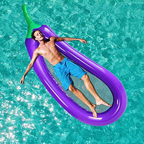Eggplant pool floats,Pool lounger floats,eggplant mesh bottom pool float, Great for chilling in the pool and have held up with kids crawling on them (250x110cm)