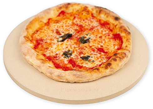 ROCKSHEAT 30.5 x 1.5cm 12 Round Pizza Stone, Cordierite Pizza Stone for Oven Grill BBQ, Food Grade Baking Stone for Pizza and Bread, Outdoor Pizza Accessories for Grilling