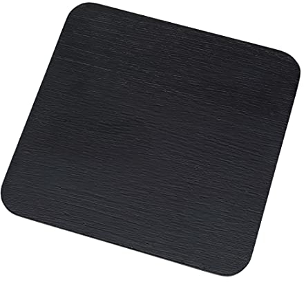 NKlaus Plato para Velas Aluminio Negro 14x14 cm Posavasos Decoración de Mesa Cepillado - Diseño 10399