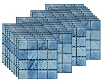 FBBULES 40PCS Mosaic Tile Stickers, PVC Self Adhesive Wallpaper Stick On Tiles for Bathroom Kitchen Peel and Stick Vinyl Wall Transfer Stickers (10 x 10cm / 4 x 4 inch)