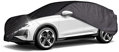 WALSER CarComfort bilpresenning inomhus Eco SUV M, bilpresenning andas, lackvänligt bilskydd för inomhusbruk grå/svart