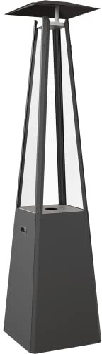 KRATKI Gas Terrassenheizer UMBRELLA 12 kW G31/50mbar schwarz Heizstrahler | Gasheizer für Terrasse und Garten, Gehäuse aus Stahl, 216,3 x 50,1 cm
