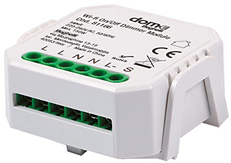 Beghelli - Dom-e Interruttore WiFi, Modulo Attuatore Wireless On-Off, Relé e Dimmer Smart, Controllo Luci da Smartphone, Compatibile con Alexa e Google Assistant, App Dom-E, Gruppo, Bianco