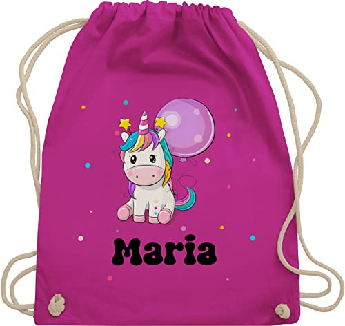 Turnbeutel Rucksack - Geschenk Einhorn personalisiert I Einhörner I Unicorn I Geburtstag - Unisize - Fuchsia - personalisierte tasche kinder einhornrucksack unicorns name beutel kindergarten