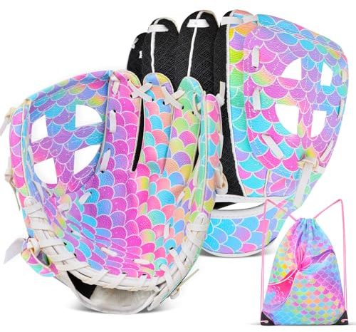 Gant de baseball pour enfants, gants de softball, gant de baseball et softball pour enfants filles, gants de baseball pour entraînement et jeu débutant, gant main gauche, main droite