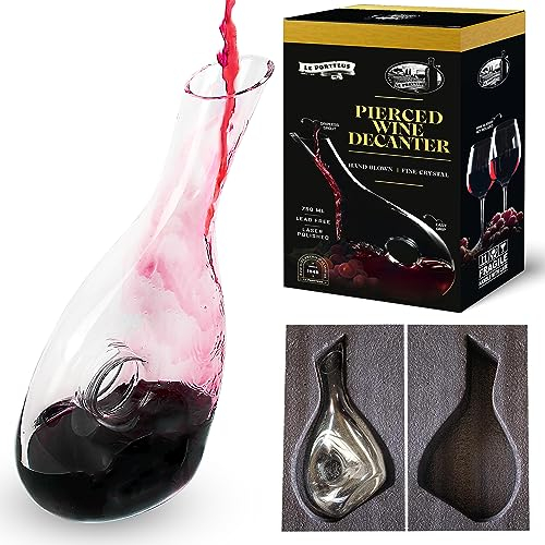 Le Portteus Weinkaraffe mit Schwanen-Design, moderner und einzigartiger Dekanter mit schrägem Auslauf, luxuriöser Weinbelüfter, mundgeblasener Kristall-Dekanter, ausgezeichnetes