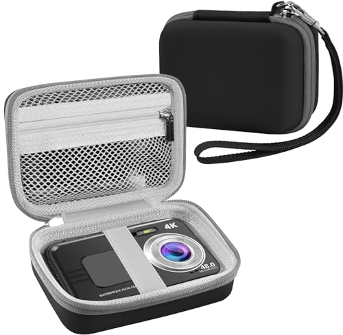 Leayjeen Waterproof Digital Camera Case Compatible with YISENCE/HICSHON/Trsunow/EUXOR/Yiffecal/ZNIARAKL10FT 30MP FHD 1080P Waterproof Camera,Fill Light Underwater Camera for Snorkeling- Black(Case)