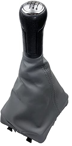 Car Schaltsack 6QI711113 Für VW Für Polo 9N 9N2 2002-2009 Auto Hand Geschwindigkeit Schaltknauf Shifter Hebel Kragen Fall Abdeckung Car Gear Shift Knob (Größe : 6 Speed Silver Gray)