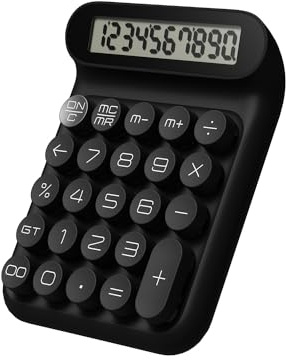 Calculadora de Interruptor mecánico, JS05, calculadora básica de Escritorio de 10 dígitos para Oficina, Escuela, hogar, Uso Comercial (Negro)
