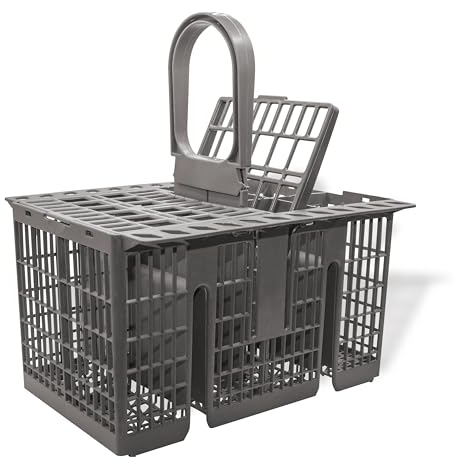 GIANTO Cestello di Ricambio Lavastoviglie compatibile con Hotpoint Ariston, Indesit, Whirlpool, Cesto porta Stoviglie in Plastica, Posate, Forchette, Coltelli - 22,5 x 20,7 x 16 cm Grigio