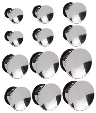 ANAZOZ Ohr Tunnel 6mm-16mm, Edelstahl Ohr Expander Plug 12er Set Ohrringe Piercing Herren, Ohr-Stretching Ohrringe Silber