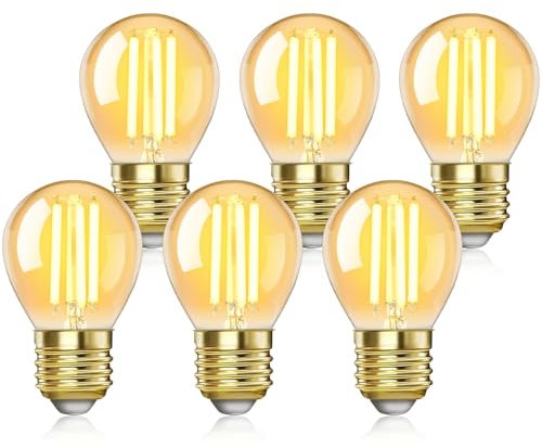 EXTRASTAR Edison Vintage Glühbirne E27, G45 LED Filament Glühlampe, 6W Ersetzt 44W, 540LM, 2200K Warmweiß, Glas Filament Lampe, Nicht Dimmbar, 6 Stück