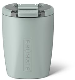 BrüMate Rocks 100% Leak-Proof 12oz Insulated Lowball Cocktail & Whiskey Tumbler - Double Wall Vacuum Stainless Steel - Camping, Travel Tumbler & Cocktail Glass (Sage)