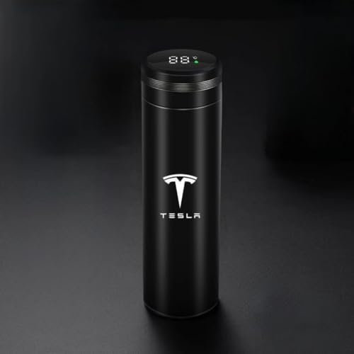 ZTLQ Auto Mug 304 Acier Inoxydable pourTesla Model S Facelift 2021, 500ml Thé Lait Café Mug to-go Thermos Tasse de Voyage étanche Gobelets Cadeau Emblème