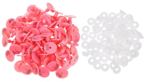 BESPORTBLE 100 Etichette Auricolari per Animali in Pp Rosa con Numeri da 1 a 100, Facili da Applicare, per Animali Selvatici e Piccoli Animali in Allevamento