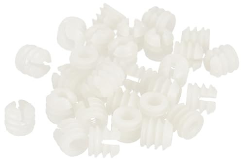 TA-VIGOR 30Pcs Furniture Plastic Pre-inserted Nuts, M6 x 10.5mm Plastic Hinge Dowel Inserts Panel Expansion Nuts for Hinge Self-tapping Screw, Furniture Connector Fittings