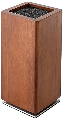 Bloque de cuchillos giratorio de 360° magnético 1600Gs imán negro Cuchillo giratorio magnético Bloque de cuchillos de 15 mm sin cuchillas con fondo antideslizante para cocinas caseras, restaurantes