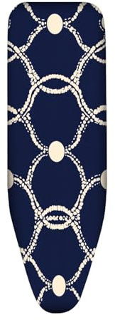 Copriasse da Stiro Universale 120x40 Blue Yellow Resistente al Calore - Cordoncino di Fissaggio e Stretch-System - per Tutte Le Assi da Stiro, Facile da Cambiare