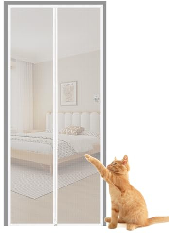 Porte Moustiquaire pour Chat - Grille de Protection Anti-Fugue pour Chaton | Barrière pour Bébé Respirante, Grillage Renforcé pour Garage Couloir Cuisine Patio Entrepôt Chambre Appartement