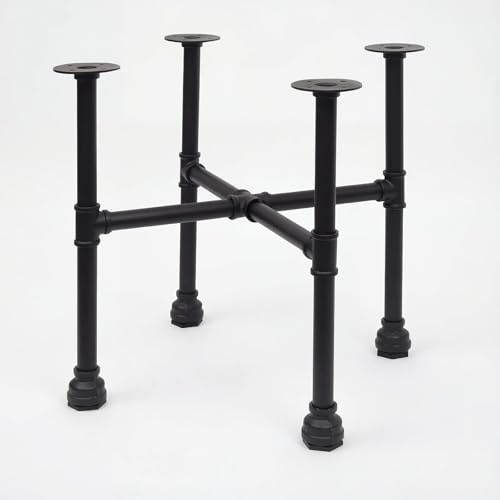 ZYUXUAN Industrial Pipe Table Legs, Metal Base Furniture Legs for Nightstand, Heavy Duty Vintage Desk Legs, Dining Coffee Table Feet Bench Legs