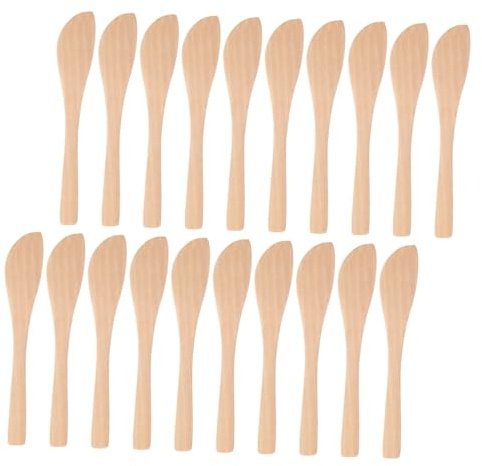 Cabilock 30 Pièces Lot de Spatules Bois pour Tartiner Beurre et Fromage Couteaux Plats Ergonomiques pour Cuisine Outils Polyvalents pour Cuisson et Préparation de Pâtisseries