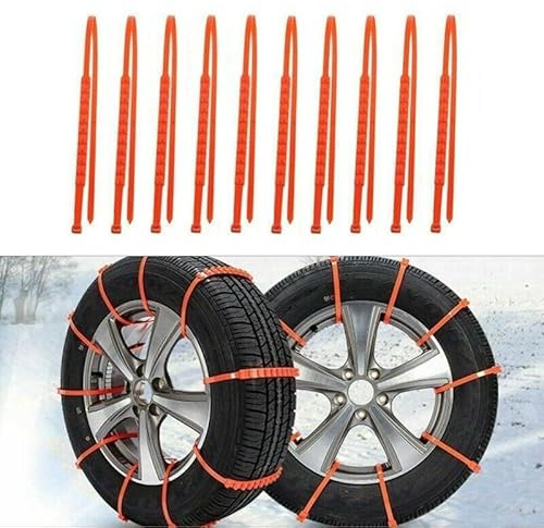 Set di 10 catene per veicoli con sistema antislittamento, ideale per strade ghiacciate su auto e camion fino a 55,9 cm