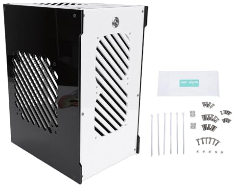 Plyisty Mini ITX PC-fodral 10,5 L Bärbar Stationär Datorchassi i Akryl, 360° öppen Luftflödeskylning, SFX/SFX - L PSU-stöd, 210 Mm GPU, 292×220×165 Mm