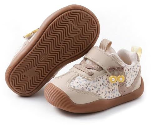 TootyTots Baby löparskor pojkar flickor lätta sneakers med halkfri gummisula andas mjuk sula bred tåkammare för småbarn inomhus utomhus