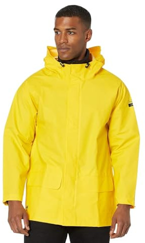 Helly Hansen Mandal Waterproof Jacket - PVC Windproof Jacket Men - Adjustable Hood Rain Coat for Men - Heavy-Duty Rain Gear - 310 Light Yellow - X-Large