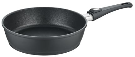 Berndes Schmorpfanne Vario Click 28 cm, Induktion, hoher Rand, Pfanne mit abnehmbarem Stiel, robuster Aluguss, antihaft beschichtet, Black