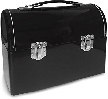 Plain Metal Dome Lunch Box - Black