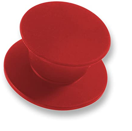 Kerafactum® universal Silikon Ersatzgriff Deckel Deckelgriff Topfdeckel Ersatz Griff Knauf passend für Glasdeckel Universal-Ersatz-Knopf hitzebeständiger Silikon-Griff runder Handgriff 1 x rot red