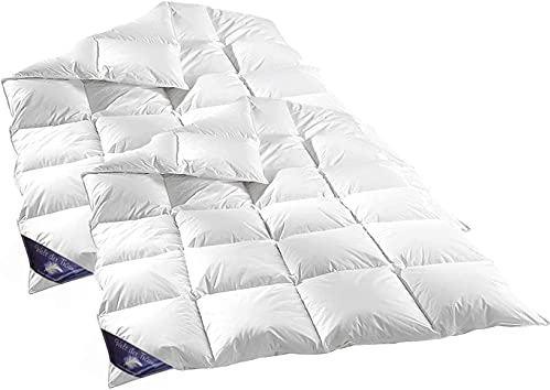 Welt der Träume 2 Stück Set 4- JAHREZEITEN 135x200 cm Füllung 1200 Gr. Down Douvet Daunen Federn Decke Bettdecke Decken Kassetten Steppdecke Kissen