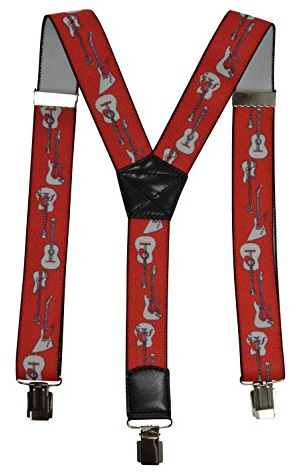 Olata Unisex Bretelle regolabili per tutte le età, Y-Forma Chitarra Modello. Adulto, Rosso