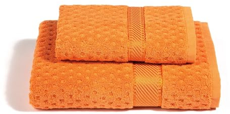 Caleffi – Juego de Toallas Baño 100% Algodón – Set 2 Piezas: 1 Toalla Lavabo 50x100 cm + 1 Toalla Invitado 40x60 cm – Suaves, Absorbentes y Lavables - Toallas Baño Completo - Ducha