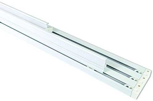 Rapid Teck® Aluminium Gardinenschiene 120cm Länge Flächenvorhang Schiene 3-läufig für Schiebevorhang