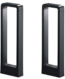 meineWunschleuchte 2er SET moderne Sockelleuchten aus Aluminium Anthrazit, Höhe 50cm
