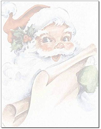 Briefpapier für Laser- und Tintenstrahldrucker, Motiv: Weihnachtsmann, Vintage-Stil, 100 Stück