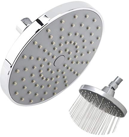 Pommeau de douche Cafopgrill 6 pouces rond haute pression pluie chromé haut pulvérisateur accessoires de salle de bain argent 0-80 ℃