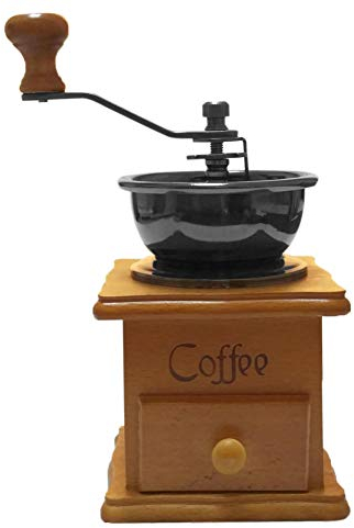 Molinillo de café manual de madera clásico de acero inoxidable retro para especias de café mini molino con cerámica