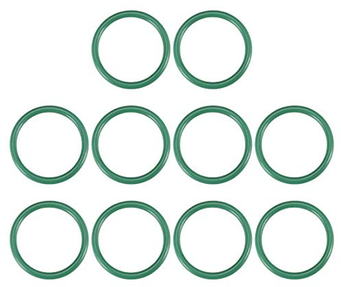 sourcing map 10 Dichtungsringe 10mmx12mmx1mm FKM O Ring Fluor Gummi Öl Säure Temperaturbeständigkeit Unterlegscheiben für Industerie Maschinen Auto Reparatur Pneumatik, Grün