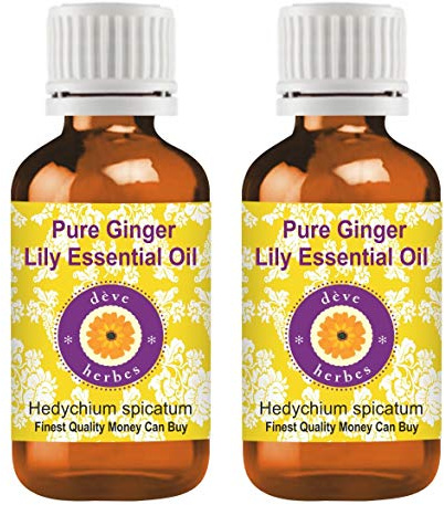 Deve Herbes Pure Huile essentielle de Lys au gingembre (Hedychium spicatum) Distillé à la vapeur qualité thérapeutique naturelle (Paquet de Deux) 100ml X 2 (6,76 oz)