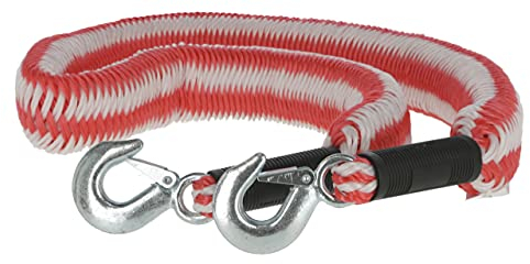 Kerbl 37701 Abschleppseil elastisch 4 m, 3500kg, Karabinerhaken & Fahne, 957 g