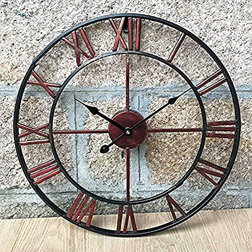QAXGU Horloge Murale de Jardin extérieure, Grande Horloge de Jardin à Chiffres Romains de 20 '', Horloge extérieure imperméable de Fer forgé, Horloge Murale de Fer rétro, Horloge décorative Campagne