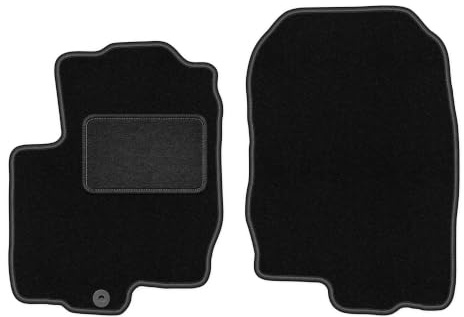 Velours-Fußmatten vorne passend für Mitsubishi Colt VI Z30 2004-2008, LUX | passend für Schrägheck; Velours-Teppich (Polypropylen), ca. 6,5 mm; rutschfest, vormontierte Befestigungen (Typ AV)