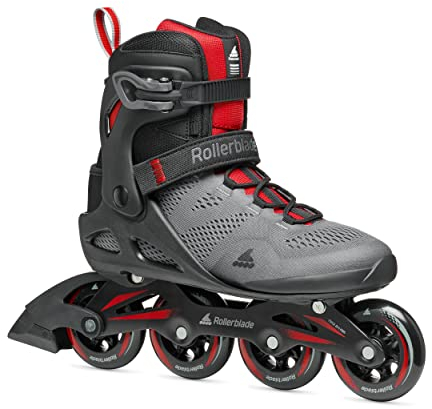 Rollerblade Macroblade 84 's Adult Fitness Inline Skate, Dark Gray & Red, Performance Inline Skates, Dark Grey/RED, 11/11.5