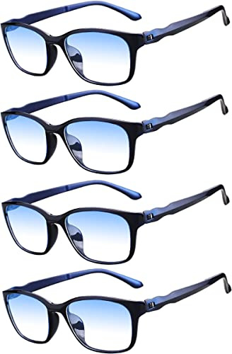 Eyglajdd Lesebrille für Herren Damen Matt Finish,TR90 leicht Lesehilfe Blaulichtfilter Brille 4er-Pack