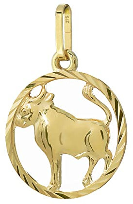 NKlaus Stier Sternzeichen 375 9 Karat Gelbgold 15mm Kettenanhänger Horoskop Zodiak 9150 13331