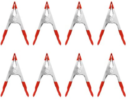Bivethoi 8 morsetti a molla in metallo mini da 4 pollici, clip multifunzione con clip in gomma rossa